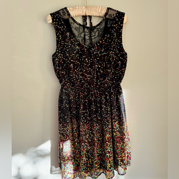 Confetti Print Fit and Flare Party Dress - Picture 5 of 13